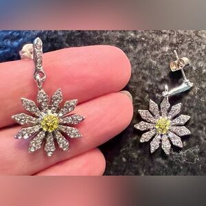 Adorable dangly rhinestone snowflake post earrings.